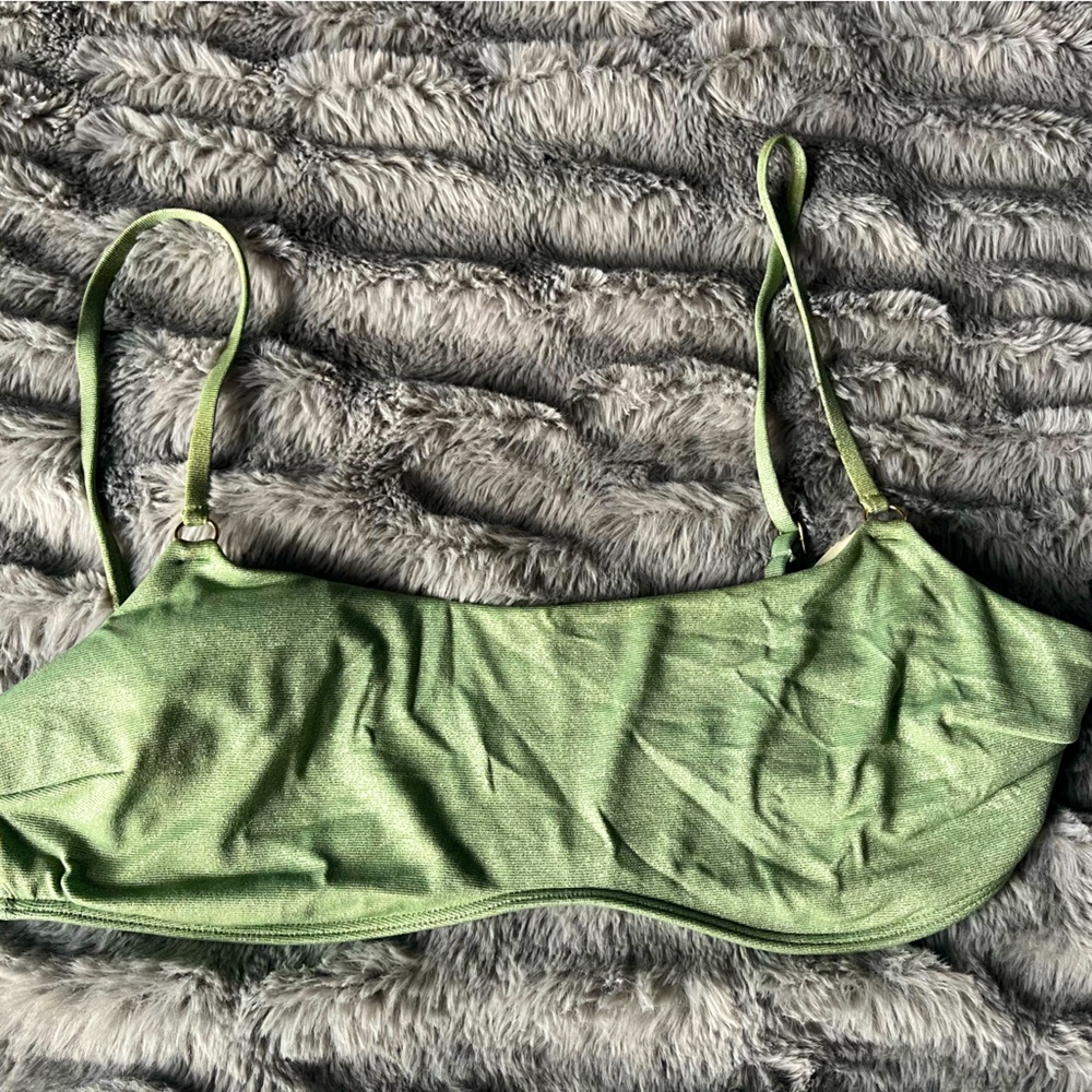 Hollister green sparkle bikini top